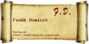 Fedák Dominik névjegykártya